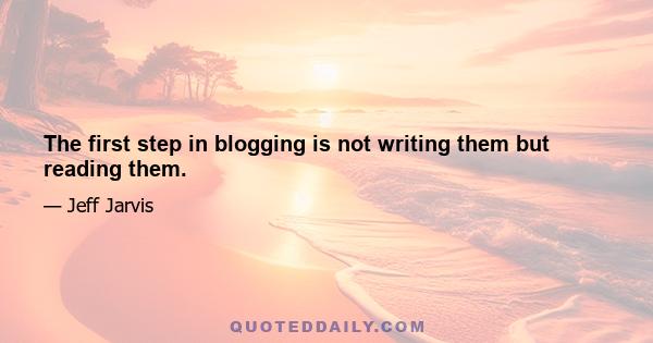 The first step in blogging is not writing them but reading them.