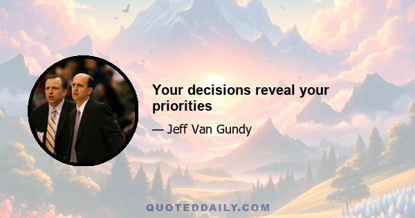 Your decisions reveal your priorities