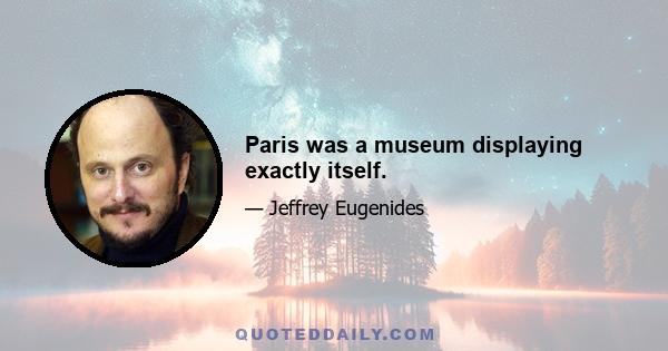 Paris was a museum displaying exactly itself.