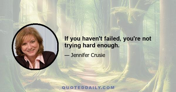 If you haven't failed, you're not trying hard enough.