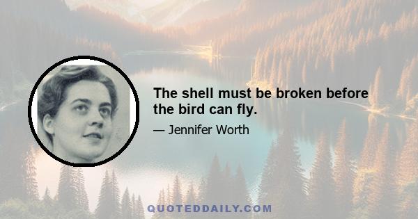 The shell must be broken before the bird can fly.