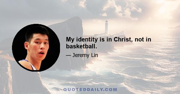 My identity is in Christ, not in basketball.