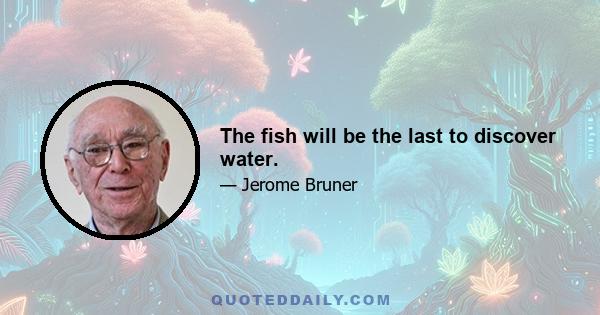 The fish will be the last to discover water.