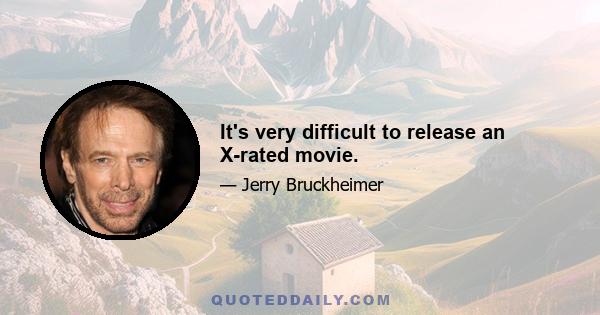 It's very difficult to release an X-rated movie.