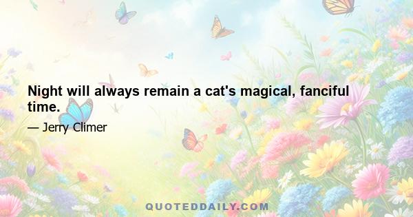 Night will always remain a cat's magical, fanciful time.