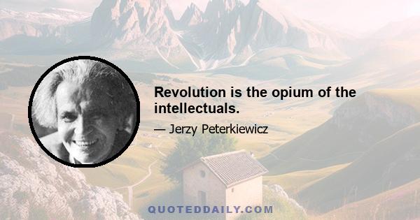 Revolution is the opium of the intellectuals.