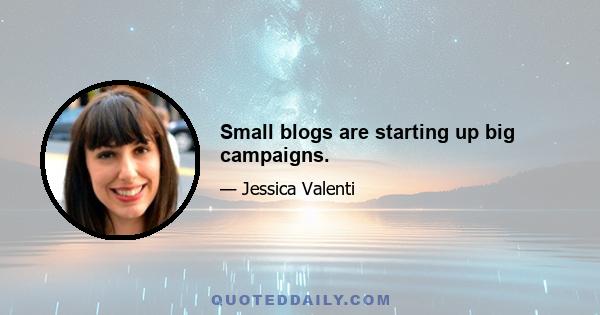 Small blogs are starting up big campaigns.