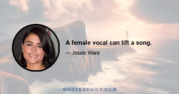 A female vocal can lift a song.