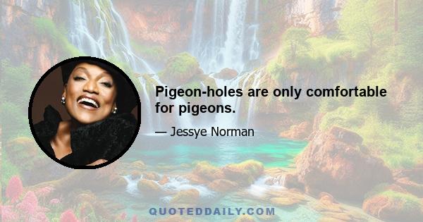 Pigeon-holes are only comfortable for pigeons.