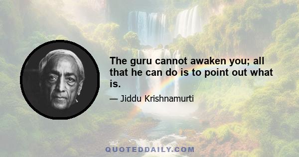 The guru cannot awaken you; all that he can do is to point out what is.