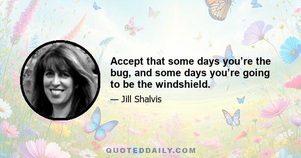 Accept that some days you’re the bug, and some days you’re going to be the windshield.