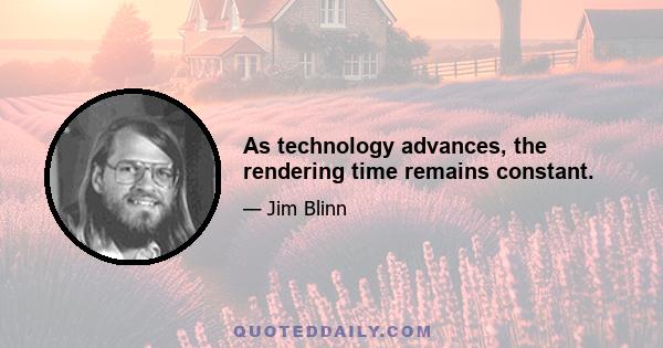 As technology advances, the rendering time remains constant.