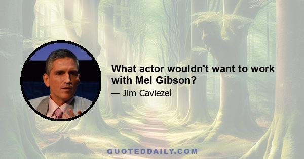 What actor wouldn't want to work with Mel Gibson?