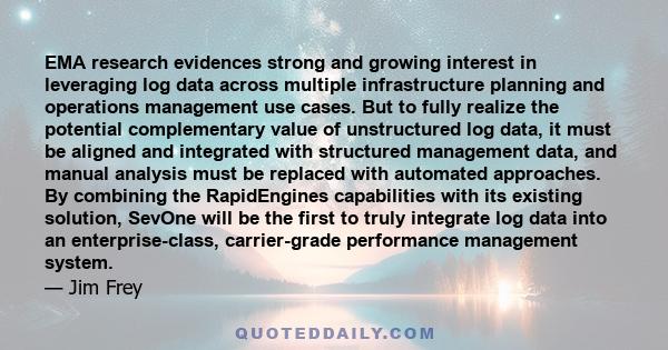 EMA research evidences strong and growing interest in leveraging log data across multiple infrastructure planning and operations management use cases. But to fully realize the potential complementary value of