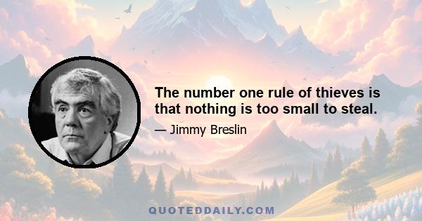 The number one rule of thieves is that nothing is too small to steal.