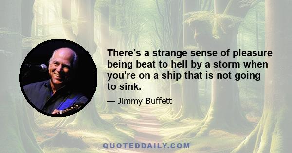 There's a strange sense of pleasure being beat to hell by a storm when you're on a ship that is not going to sink.