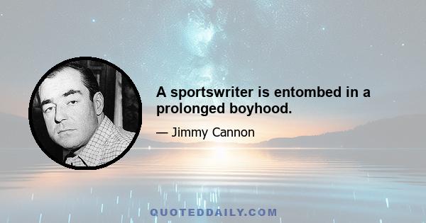 A sportswriter is entombed in a prolonged boyhood.