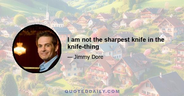 I am not the sharpest knife in the knife-thing