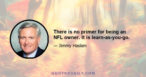 There is no primer for being an NFL owner. It is learn-as-you-go.