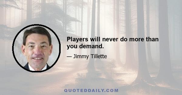 Players will never do more than you demand.