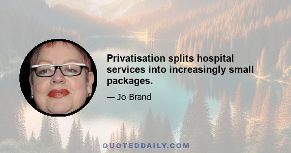 Privatisation splits hospital services into increasingly small packages.