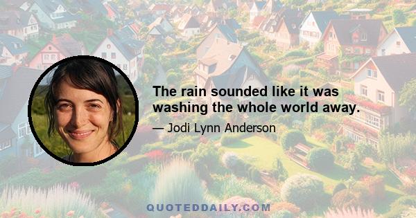 The rain sounded like it was washing the whole world away.