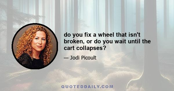 do you fix a wheel that isn't broken, or do you wait until the cart collapses?