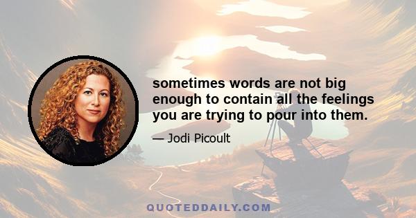 sometimes words are not big enough to contain all the feelings you are trying to pour into them.