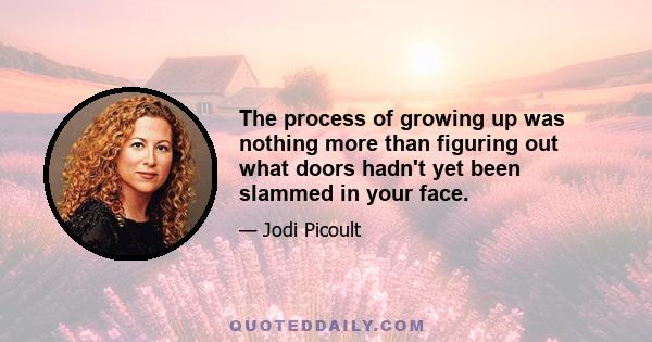 The process of growing up was nothing more than figuring out what doors hadn't yet been slammed in your face.