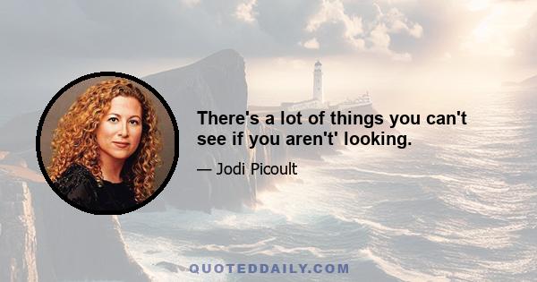 There's a lot of things you can't see if you aren't' looking.