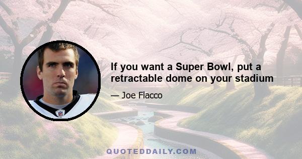 If you want a Super Bowl, put a retractable dome on your stadium