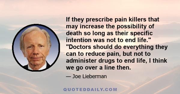 If they prescribe pain killers that may increase the possibility of death so long as their specific intention was not to end life. Doctors should do everything they can to reduce pain, but not to administer drugs to end 