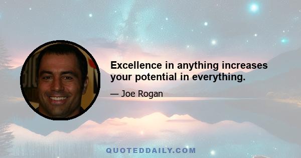 Excellence in anything increases your potential in everything.