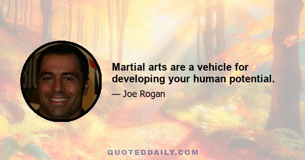 Martial arts are a vehicle for developing your human potential.