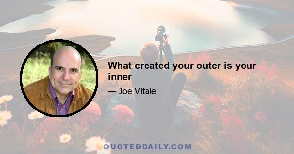 What created your outer is your inner