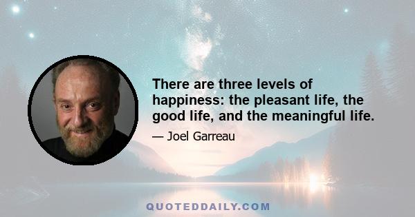 There are three levels of happiness: the pleasant life, the good life, and the meaningful life.