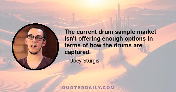 The current drum sample market isn't offering enough options in terms of how the drums are captured.