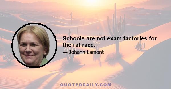 Schools are not exam factories for the rat race.