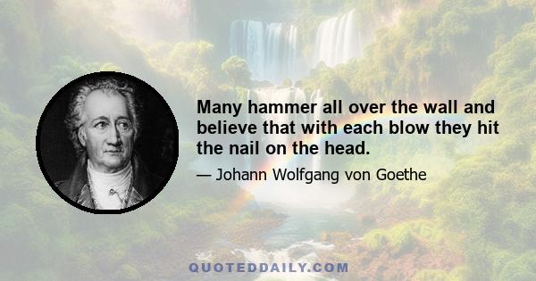 Many hammer all over the wall and believe that with each blow they hit the nail on the head.