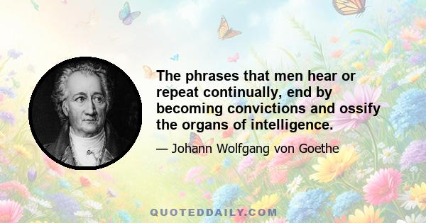 The phrases that men hear or repeat continually, end by becoming convictions and ossify the organs of intelligence.