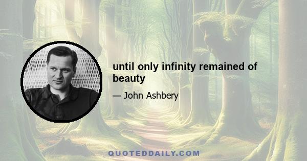 until only infinity remained of beauty