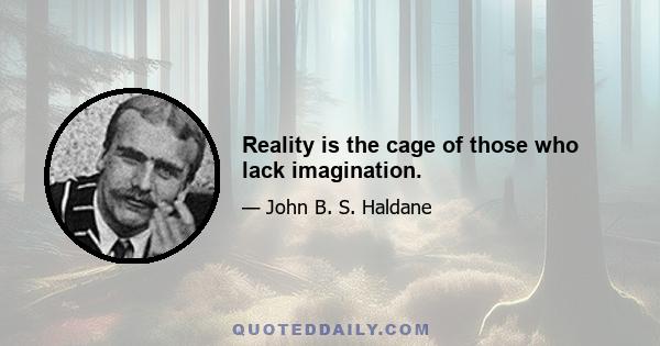 Reality is the cage of those who lack imagination.