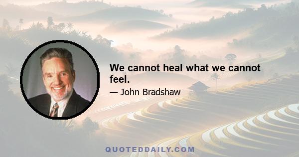 We cannot heal what we cannot feel.