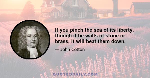 If you pinch the sea of its liberty, though it be walls of stone or brass, it will beat them down.