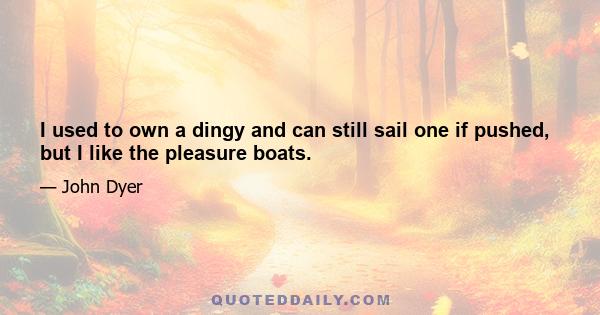 I used to own a dingy and can still sail one if pushed, but I like the pleasure boats.