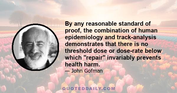 By any reasonable standard of proof, the combination of human epidemiology and track-analysis demonstrates that there is no threshold dose or dose-rate below which repair invariably prevents health harm.