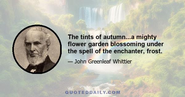 The tints of autumn...a mighty flower garden blossoming under the spell of the enchanter, frost.