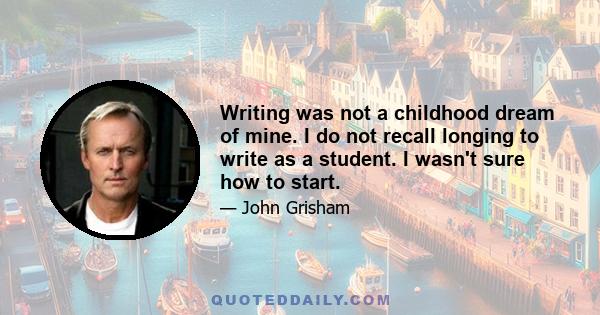 Writing was not a childhood dream of mine. I do not recall longing to write as a student. I wasn't sure how to start.