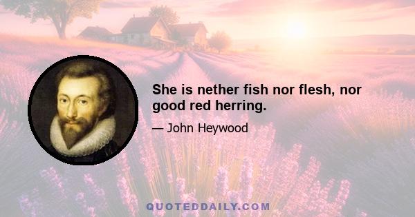 She is nether fish nor flesh, nor good red herring.