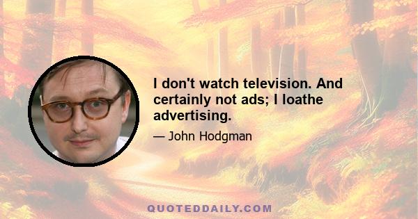 I don't watch television. And certainly not ads; I loathe advertising.